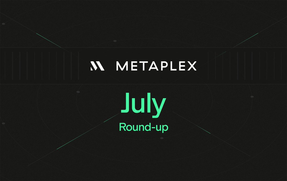 metaplex's tweet photo. 1/ Metaplex July Round-up TLDR:

• Genesis, a new protocol for onchain token launches, went live
• @DeFiTuna sold out its $2.5M presale on Genesis in <4 minutes
• Protocol revenue hit $2.3M (+38% MoM)
• $950K used to buy back 6.4M $MPLX
• $MPLX listed on @coinbase https://t.co/Lh4UpVxFog