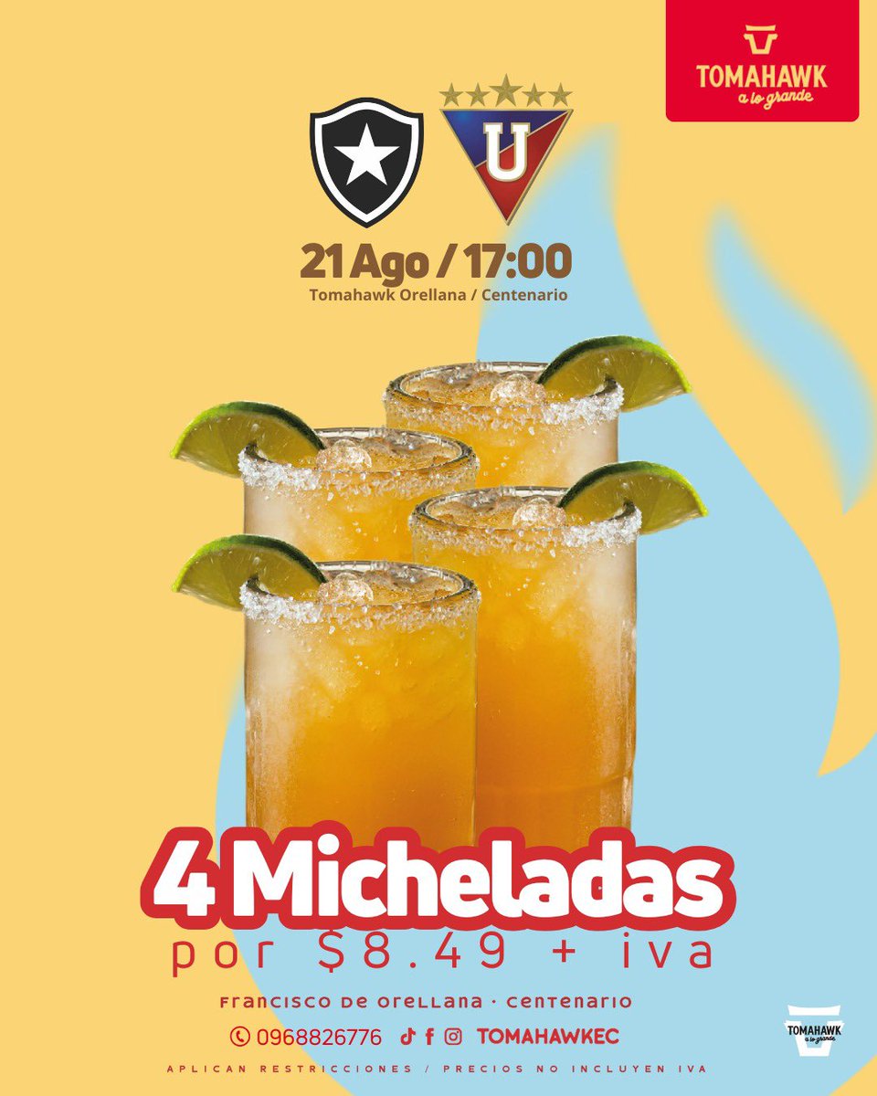 TomahawkEc's tweet photo. 🥳Quién pasará a cuartos de
final?

🚨 Ven a Tomahawk a disfrutar de este emocionante partido por #CopaLibertadores que empieza en pocos minutos

👉🏻Reserva YA 09688267761
0968472263

#Iduquito #botafogo #copalibertadores https://t.co/io2fK1tOdp