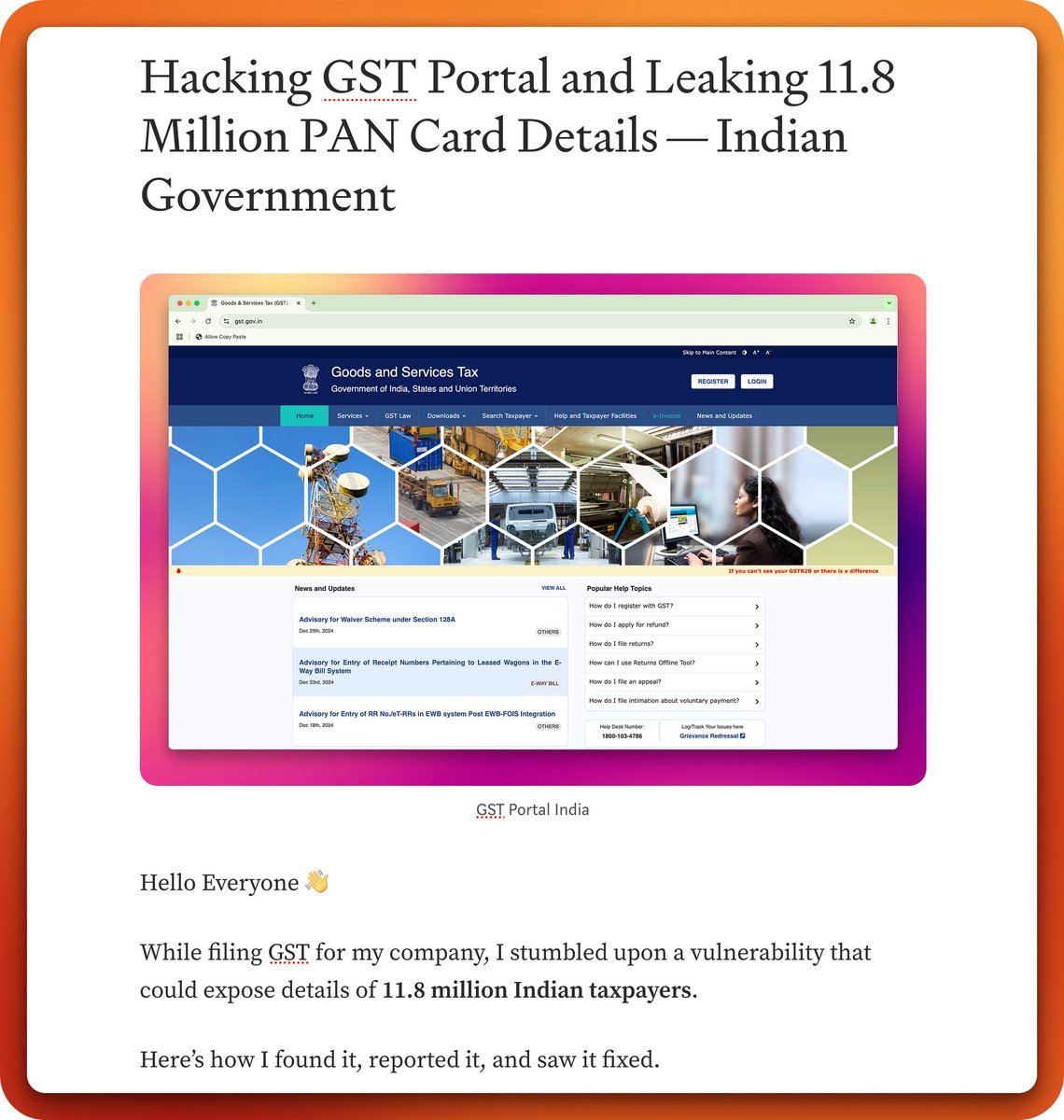 Something's brewing up 🍵 

✍️It's been a very long time, since I published a writeup.

#bugbounty #Hacked #Security