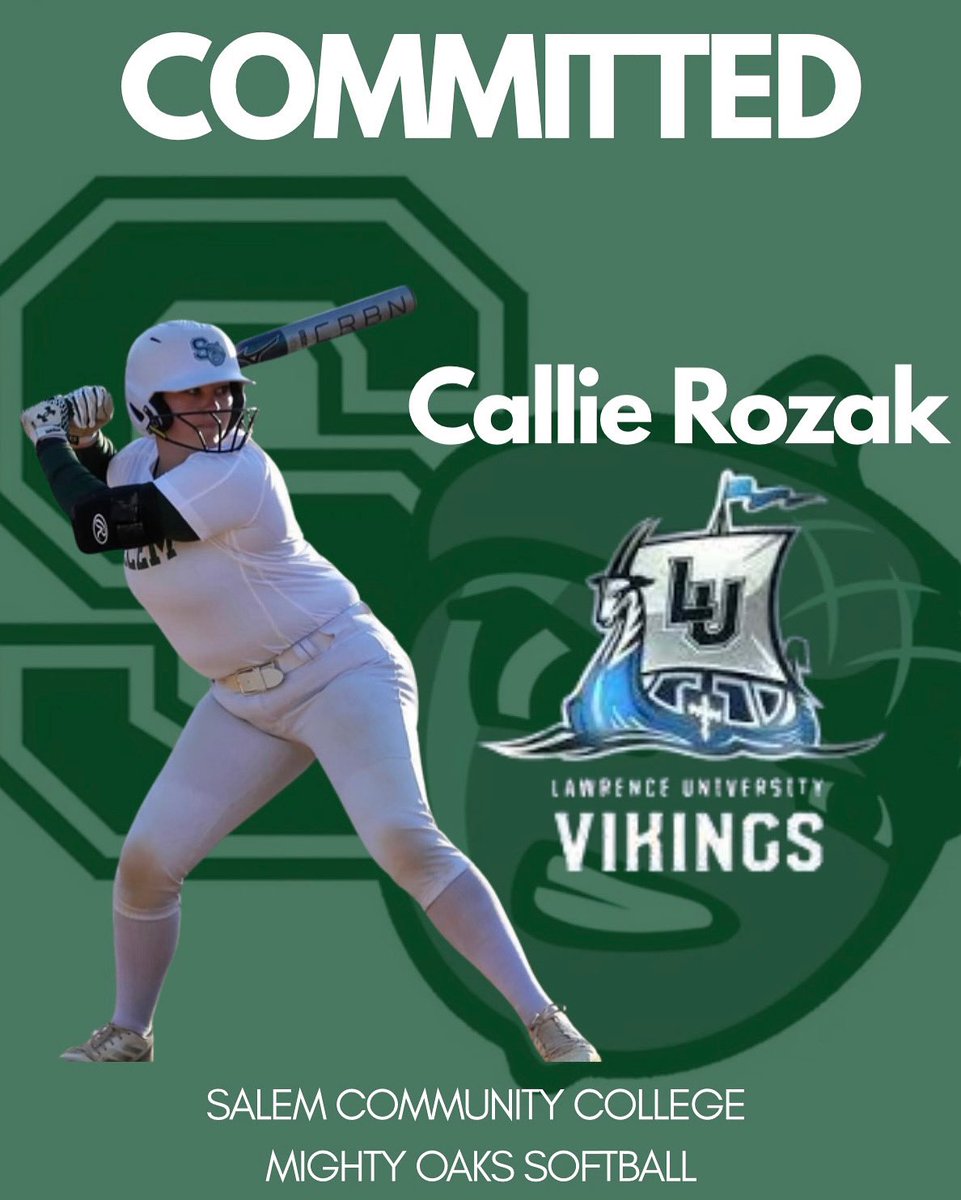 Mighty Oaks continuing to move on and play at the next level! Proud to announce, Callie Rozak who will be attending Lawrence University! 💪🥎
#ForeverAMightyOak #Family