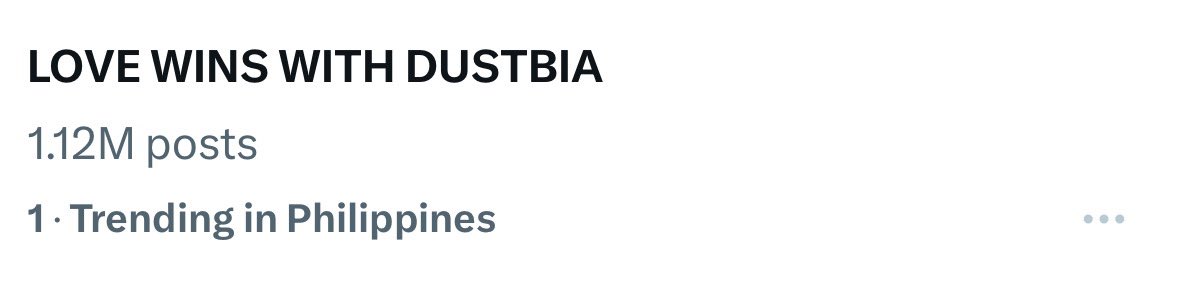 Hopee_dvyu's tweet photo. Good morning, ang sarap ng tulog ang sarap din ng gising

Still no. One spot on trending list with 1.12M tweets 💛

LOVE WINS WITH DUSTBIA
LOVE WINS WITH DUSTBIA https://t.co/im7Sh707FJ