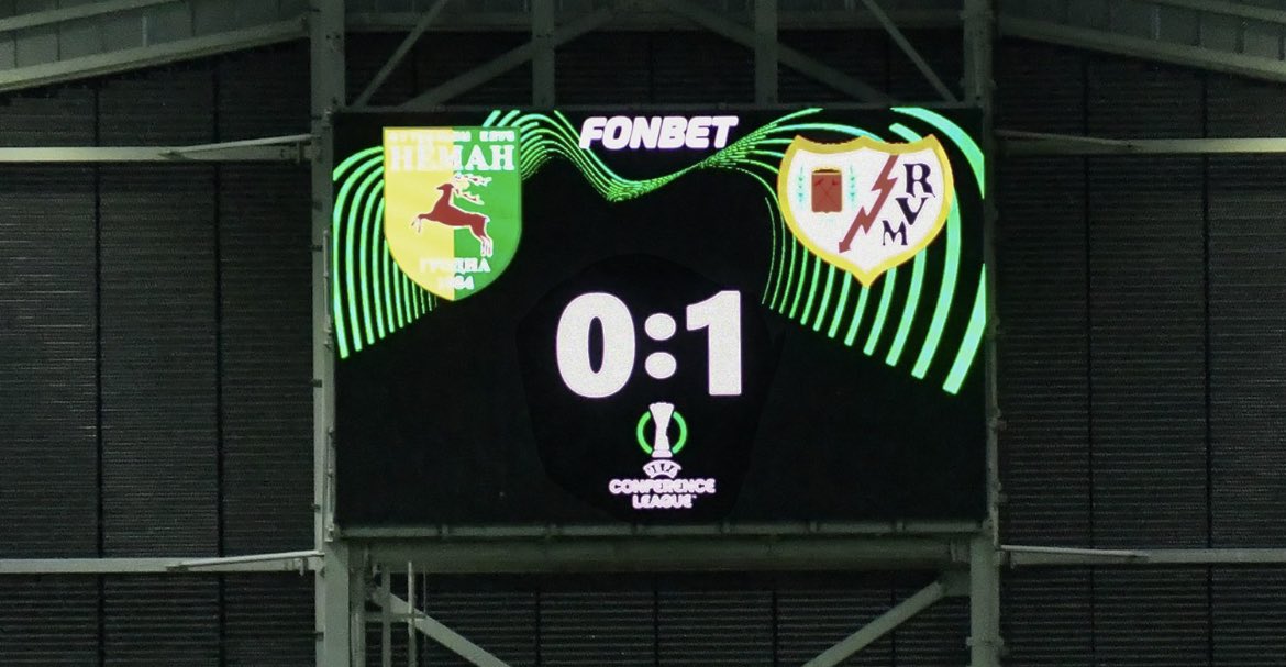 iberiska's tweet photo. Rayo Vallecano gör jobbet och segrar med 0-1, vilket innebär att de princip har säkrat sin plats i ECL med en match återstående i Madrid. https://t.co/glZegPV9o3