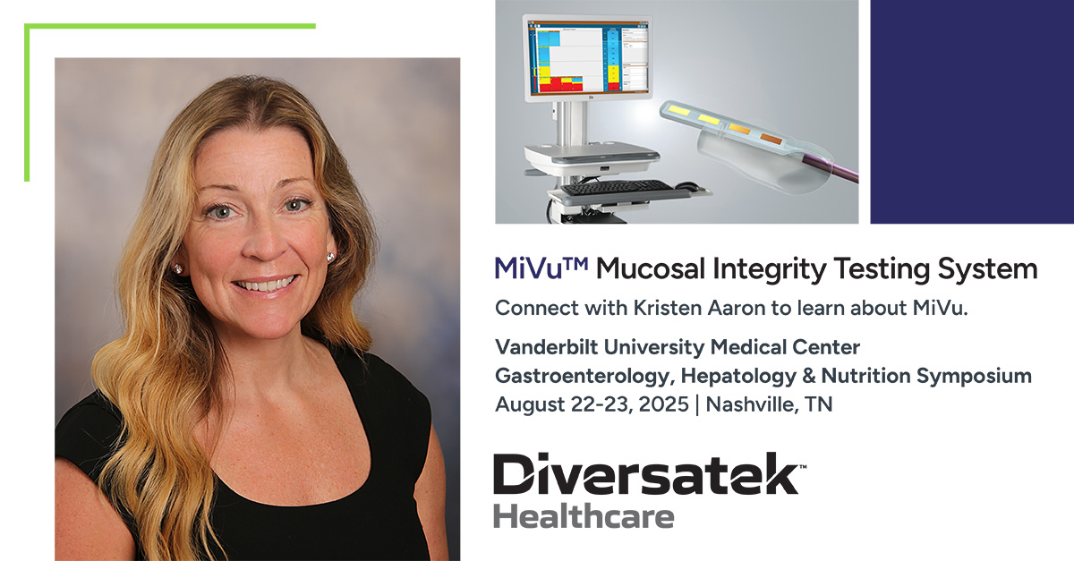 Have you heard of the MiVu™ Mucosal Integrity Testing System?

Discover this 2-minute test that is transforming esophageal care at the <a href="/VUMCDiscoveries/">Vanderbilt University Medical Center</a> Gastroenterology, Hepatology &amp; Nutrition Symposium, Aug. 22-23, in Nashville.

 #GICare #MiVu #EsophagealCare