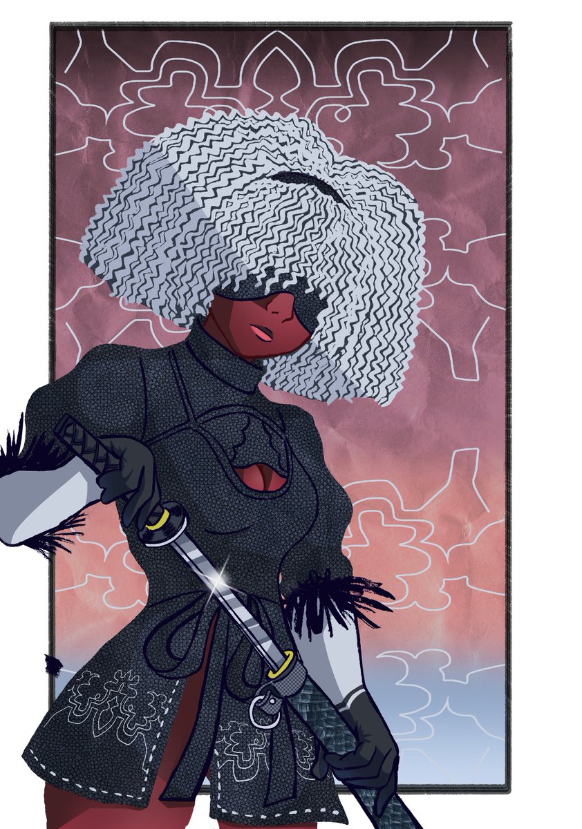 Greyzilla_'s tweet image. I drew @JaharaJayde in her 2B cosplay
#NieRAutomata