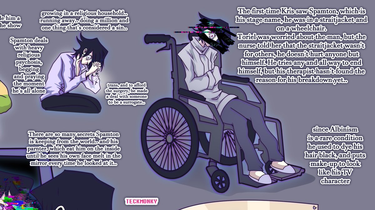 #Spamtenna human horror AU! I've written as many details for it as I could, I don't know if I'll make a fully fledged comic for it yet, but I'll give it a special tag just in case!
#DRpuppetmask