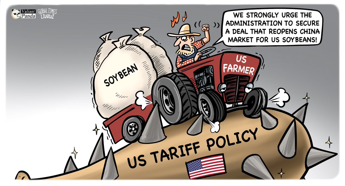 Tariffs set a bumpy course for US farmers.
关税政策冲击美国大豆农户。