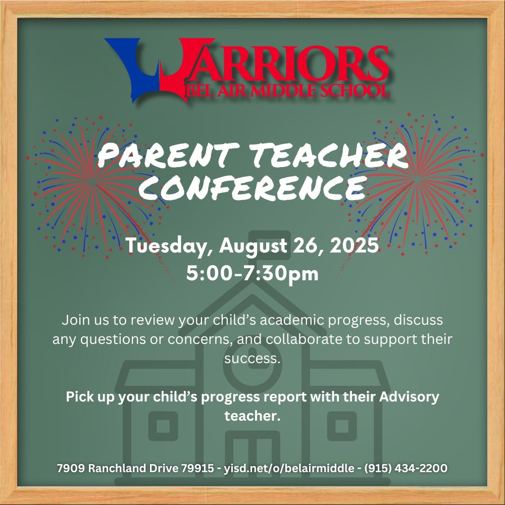 belairmiddle's tweet photo. Parent night is here! 8/26/2025 https://t.co/6sanBbWmzp