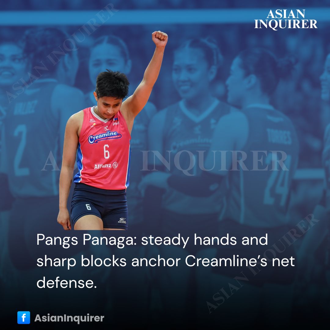 hhisona's tweet photo. Pangs Panaga continues to anchor Creamline’s middle with solid blocks and quick attacks, providing the stability every contender needs. #PangsPanaga #Creamline #PVL2025 #VolleyballPhilippines https://t.co/KIYZqM1dyE