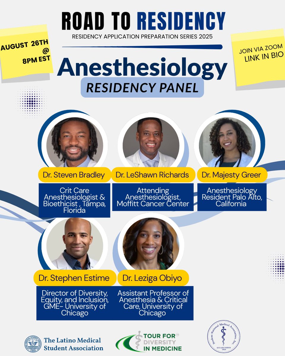 The Student National Medical Association (SNMA) (@snma) on Twitter photo Interested in Anesthesiology? Want to hear DIRECTLY from those on the other side of the application? Well, we've got all of your needs answered in one panel. Join us on Tuesday, August 26th at 8pm EST via Zoom.  You'll thank us later.  
Link: us02web.zoom.us/j/84142977267?… Interested in Anesthesiology? Want to hear DIRECTLY from those on the other side of the application? Well, we've got all of your needs answered in one panel. Join us on Tuesday, August 26th at 8pm EST via Zoom.  You'll thank us later.  
Link: us02web.zoom.us/j/84142977267?…
