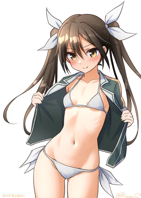 この時のために、水着は装備しておいたのじゃ! #艦これ版深夜の真剣お絵描き60分一本勝負 #艦これ版真剣お絵描き60分一本勝負_20250821 6:00～朝ドロ