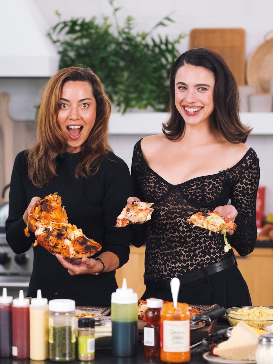 Aubrey Plaza and Margaret Qualley for the Pizza Interview by NYT.