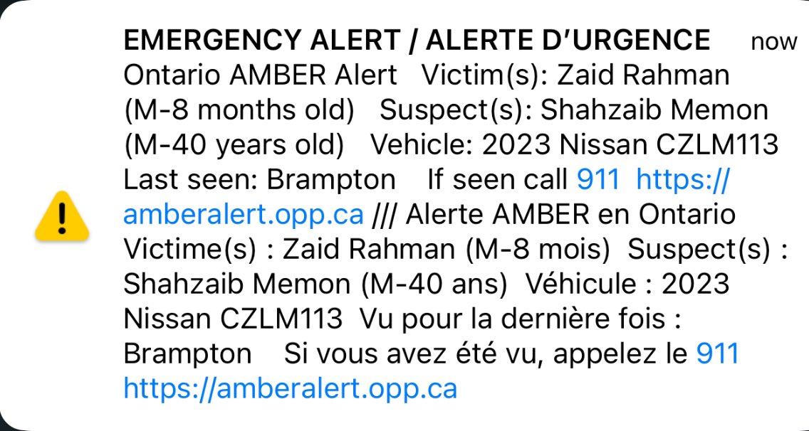 JamesScottRadio's tweet image. An #AmberAlert has been issued by OPP. 8 month old victim. Suspect is a 40 year old man. Vehicle is a 2023 Nissan with the license plate CZLM 113. You’re asked to call police if you see it.