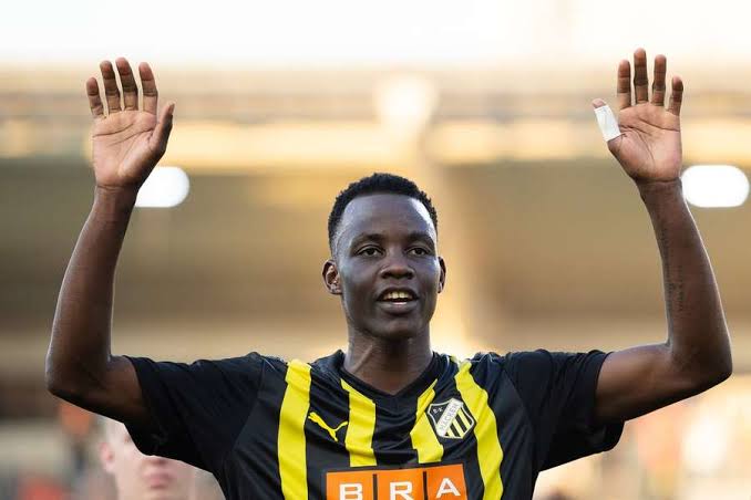 Yangmc5's tweet image. Ugandan Striker John Paul Dembe (20) scored a brace as his club BK Hacken defeated CFR Cluj (7-2) in the UEFA Conference League qualifiers yesterday.