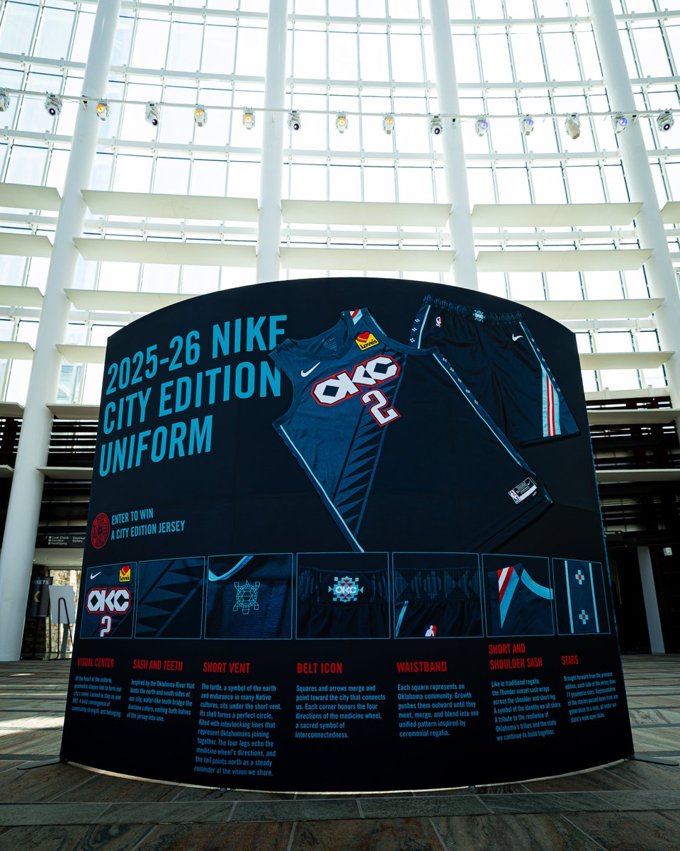 OKC THUNDER (@okcthunder) on Twitter photo Get an up close look at our uniform at <a href="/FAMokMuseum/">First Americans Museum</a> through Sept. 5, and enter to win exclusive City Edition gear 🧵 Get an up close look at our uniform at <a href="/FAMokMuseum/">First Americans Museum</a> through Sept. 5, and enter to win exclusive City Edition gear 🧵