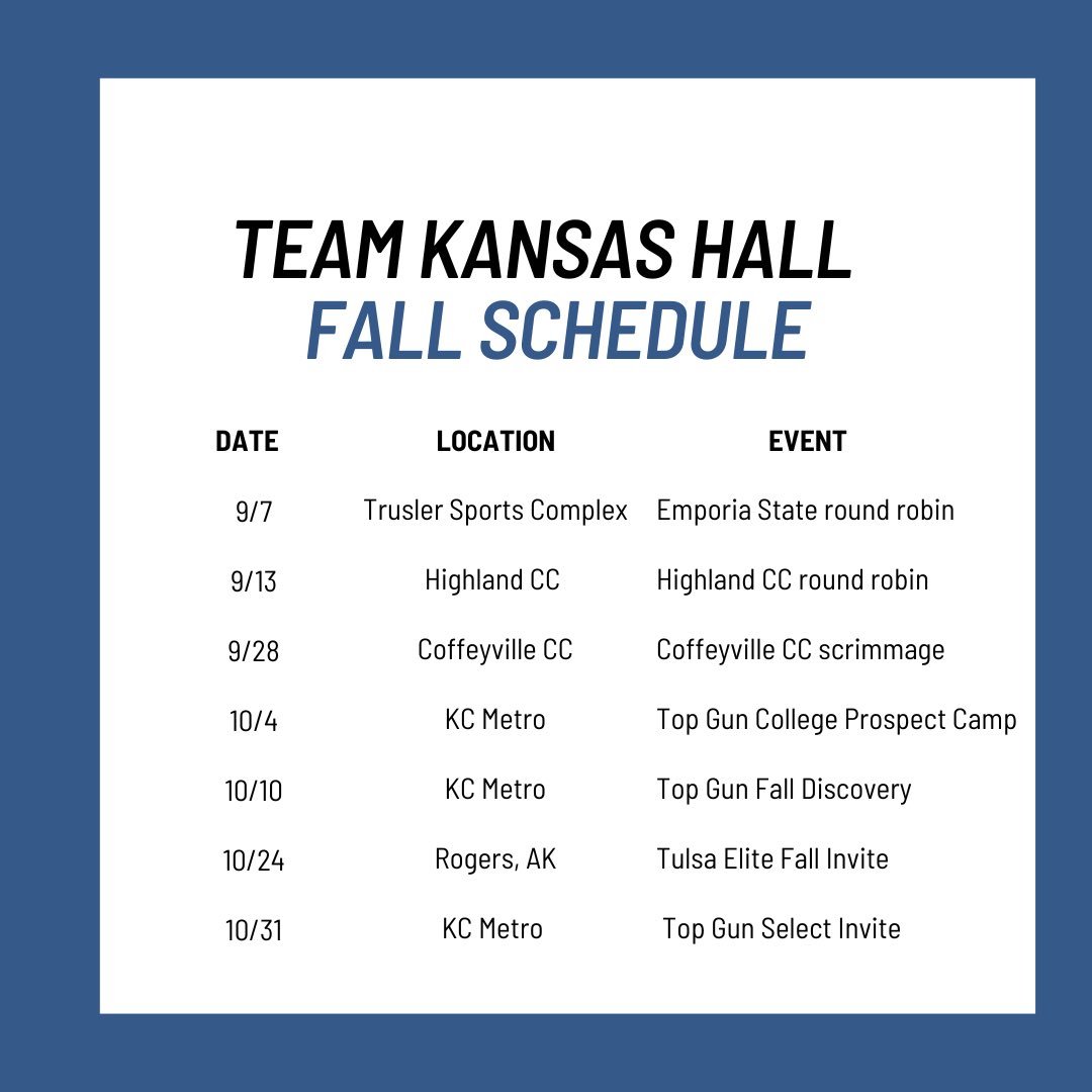 Schedule for the fall season! <a href="/mattjackson25/">Matt Jackson</a> <a href="/SCCBobcats1/">SCC Bobcat Softball</a> <a href="/ahuddles24/">April Rosales</a> <a href="/coachjoshnation/">Joshua Nation</a> <a href="/PunzAnderson/">Susan (Punzo) Anderson</a> <a href="/CoachRedburn/">Mark Redburn</a> <a href="/Coach_Piv/">Coach Piv</a>  <a href="/CarsonDuBose/">Carson DuBose</a> <a href="/JamesSnyDus/">Dustin James Snyder</a>