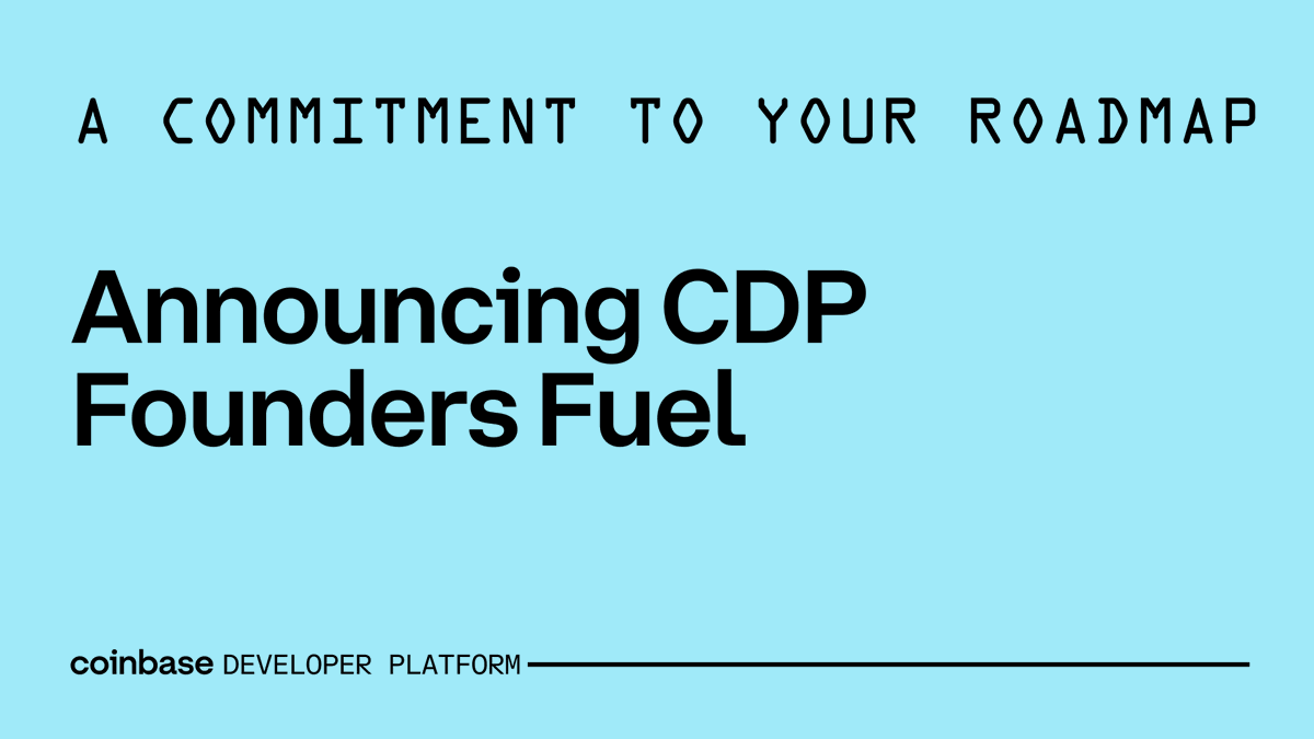 CoinbaseDev's tweet photo. 🚀 The next wave of crypto apps are autonomous, onchain, and ready for the real world.

That's where CDP Founders Fuel comes in—infra credits, product guidance, and GTM support to help you launch.

More details 👇 https://t.co/3IM7AAOsHn