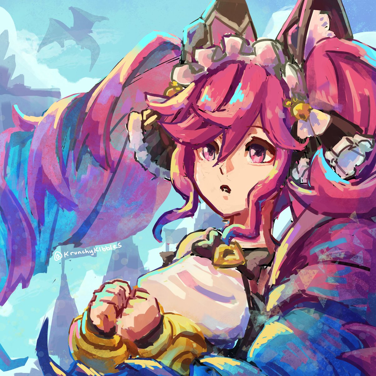 Day 233:
#DragaliaLost
cleo's hair is so pretty yet a pain to paint 😭