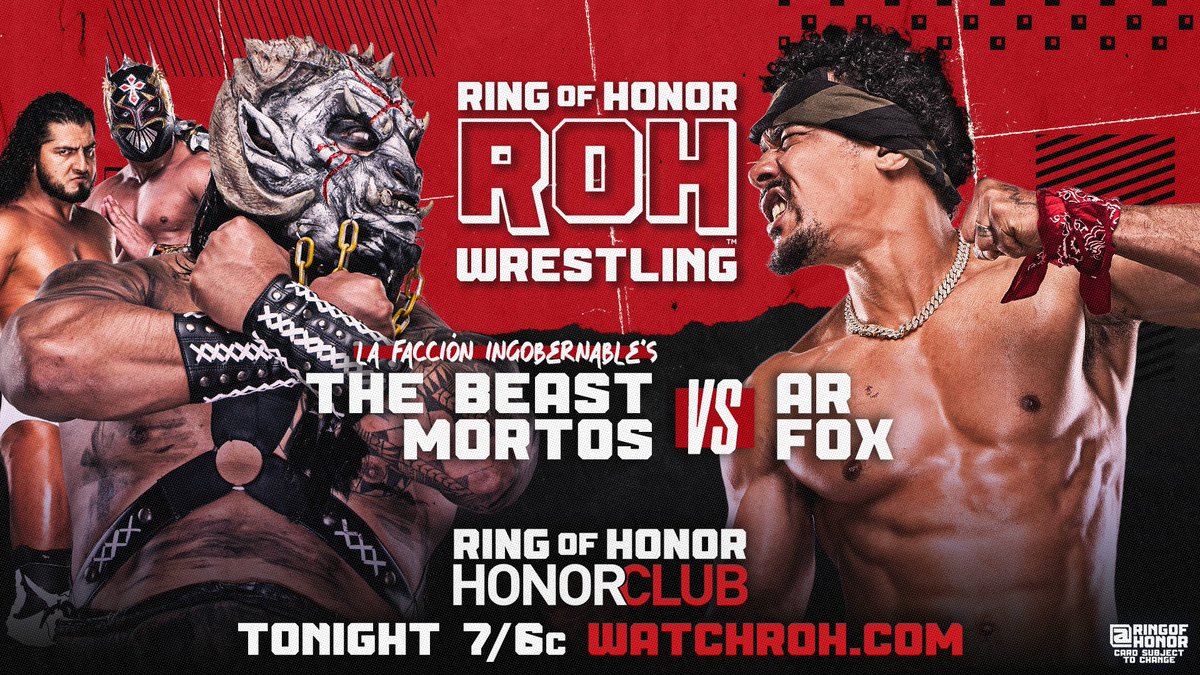 realBobbyCruise's tweet image. #ROHTV hits #HonorClub at WatchROH.com &amp;amp; on the #ROH app at 7ET/6CT/4PT with a loaded lineup, just 8 days away from #ROHDBD