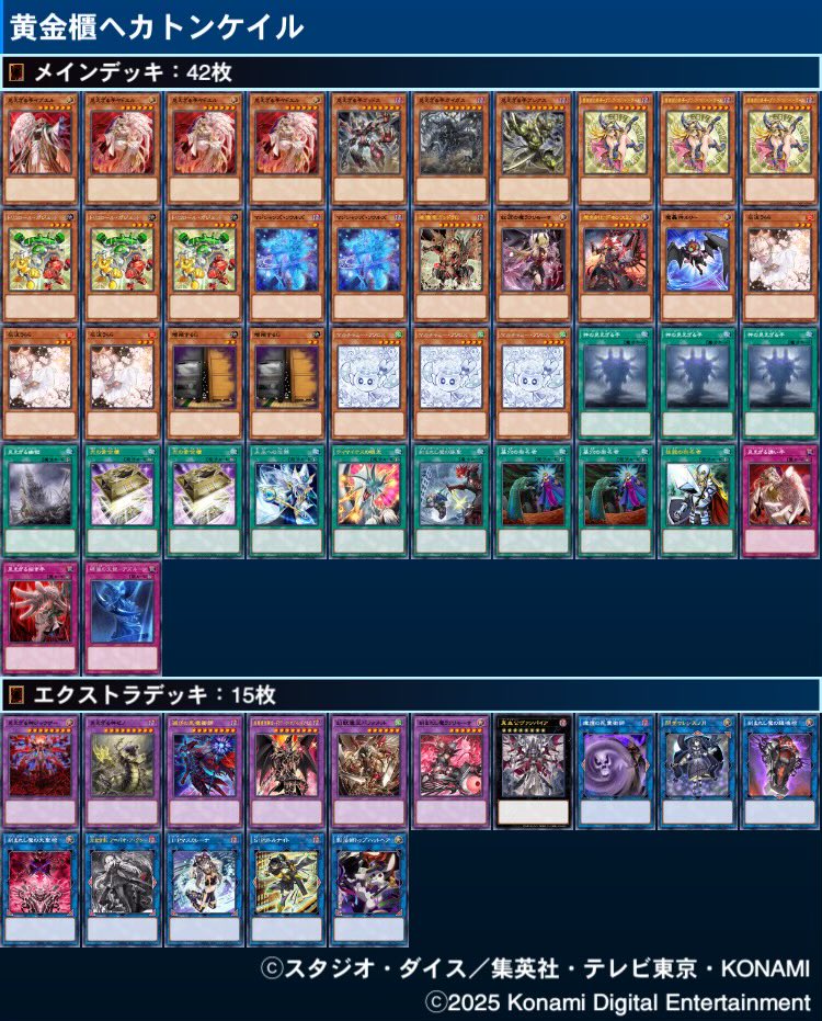 黄金櫃型のヘカトンケイルデッキレシピ。 黄金櫃のモンスターor