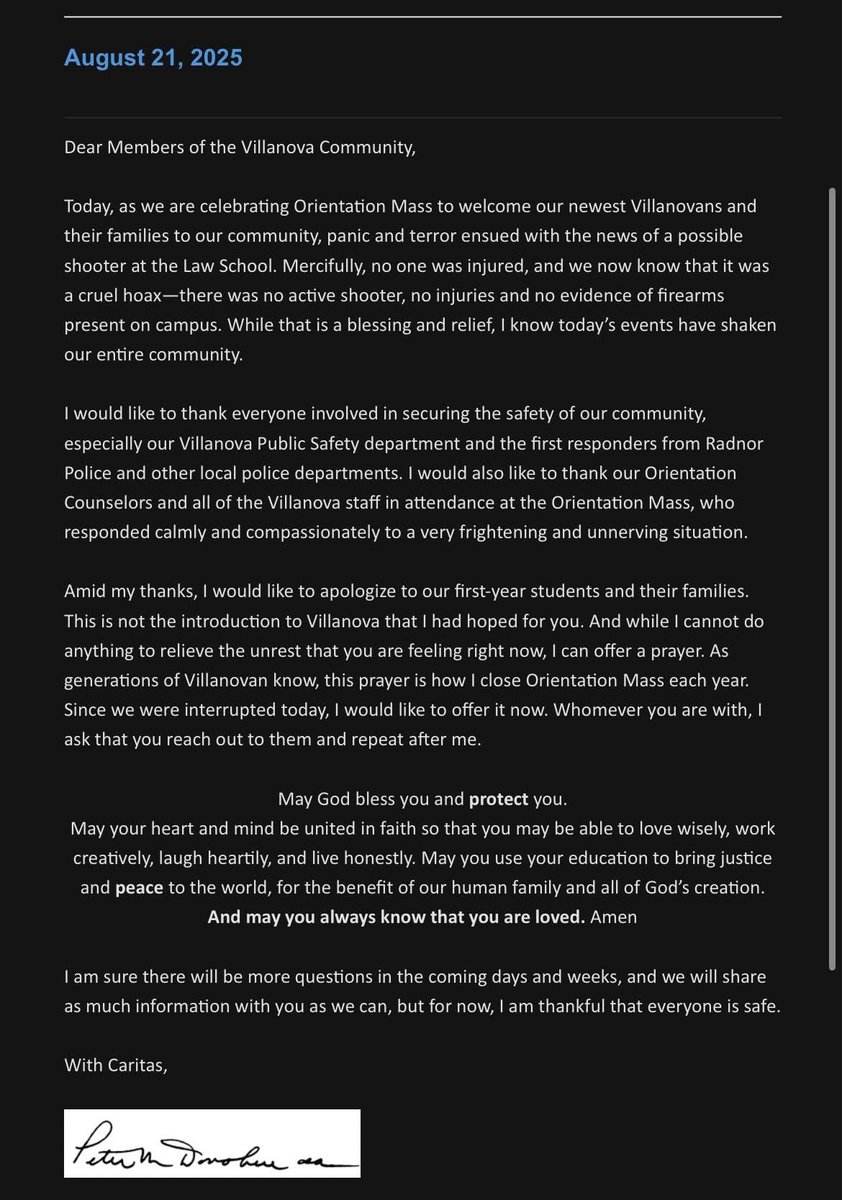 Active shooter situation at Villanova was a hoax. Smh. Lock up whoever started the hoax! Glad everyone is ok.