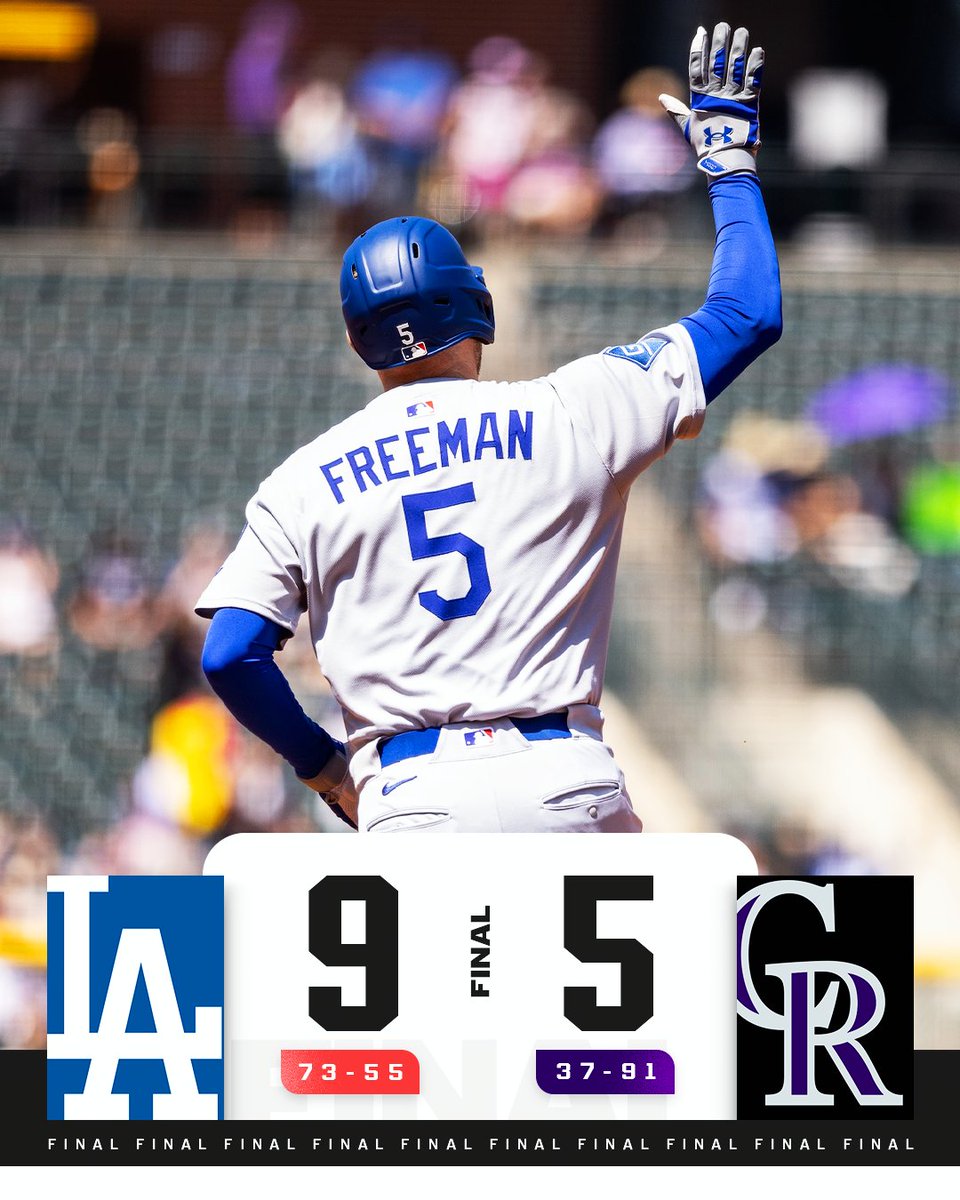 MLB (@mlb) on Twitter photo Freddie Freeman goes deep to power the <a href="/Dodgers/">Los Angeles Dodgers</a> to victory in Colorado. Freddie Freeman goes deep to power the <a href="/Dodgers/">Los Angeles Dodgers</a> to victory in Colorado.