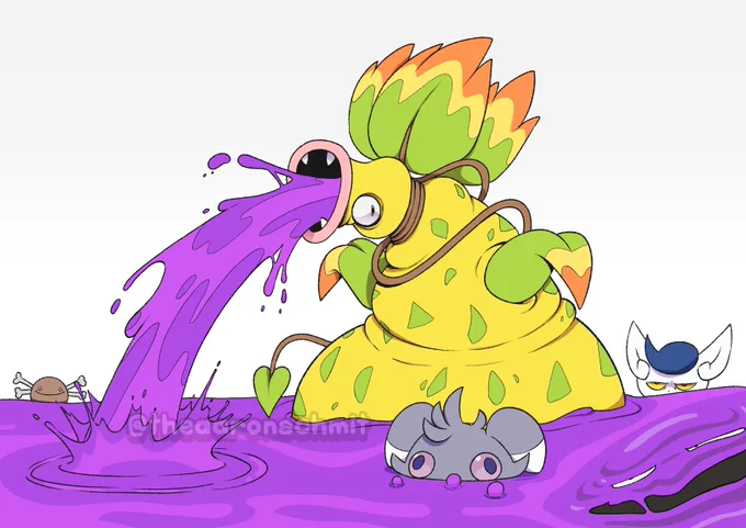He do be spewing purple soup