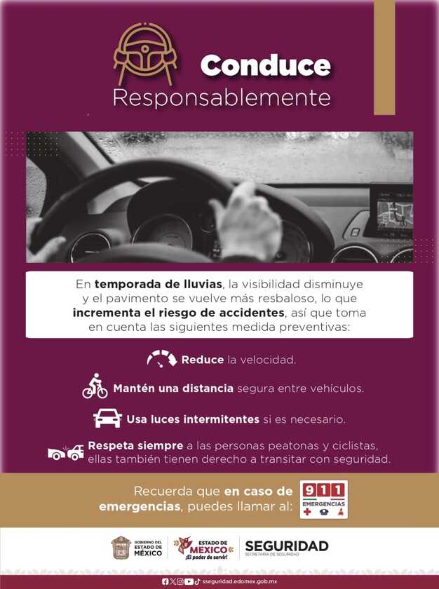 SSEM_VialEdomex's tweet photo. ▶️ Toma medidas preventivas al tomar el volante y recuerda que la seguridad vial es responsabilidad de todas y todos.
#ConduceResponsablemente 🚙 🚴 https://t.co/oKurgyB10Z