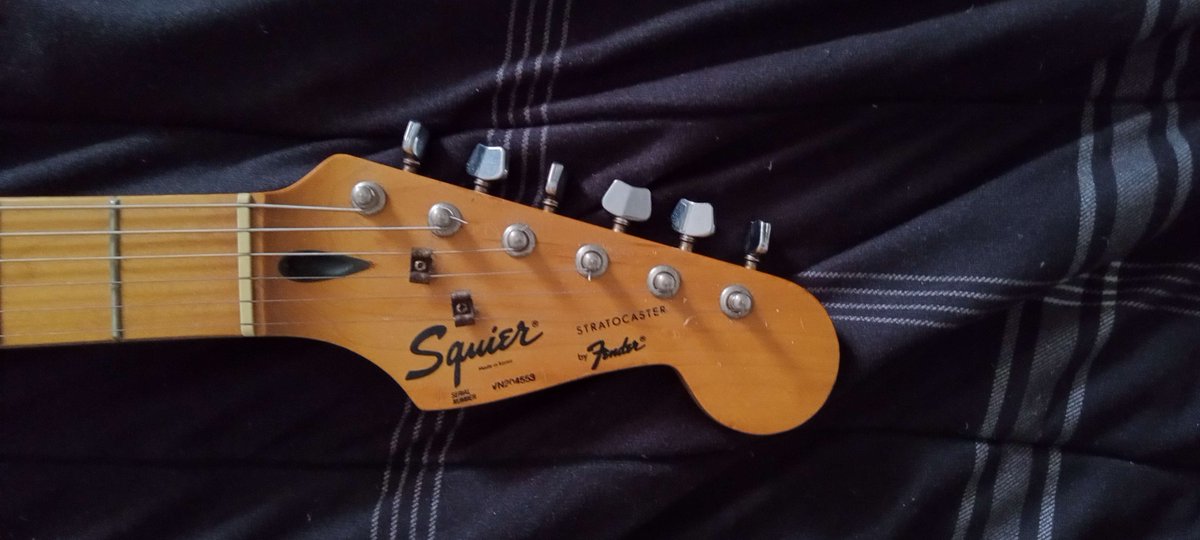 Talked to a buddy of mine from high school for the first time in a long time, was awesome to reconnect, but the most amazing part, was he gave me his 1992 Squier Stratocaster cause he had bought a new one.

Ive always loved this guitar when he brought it over and now its mine Q~Q