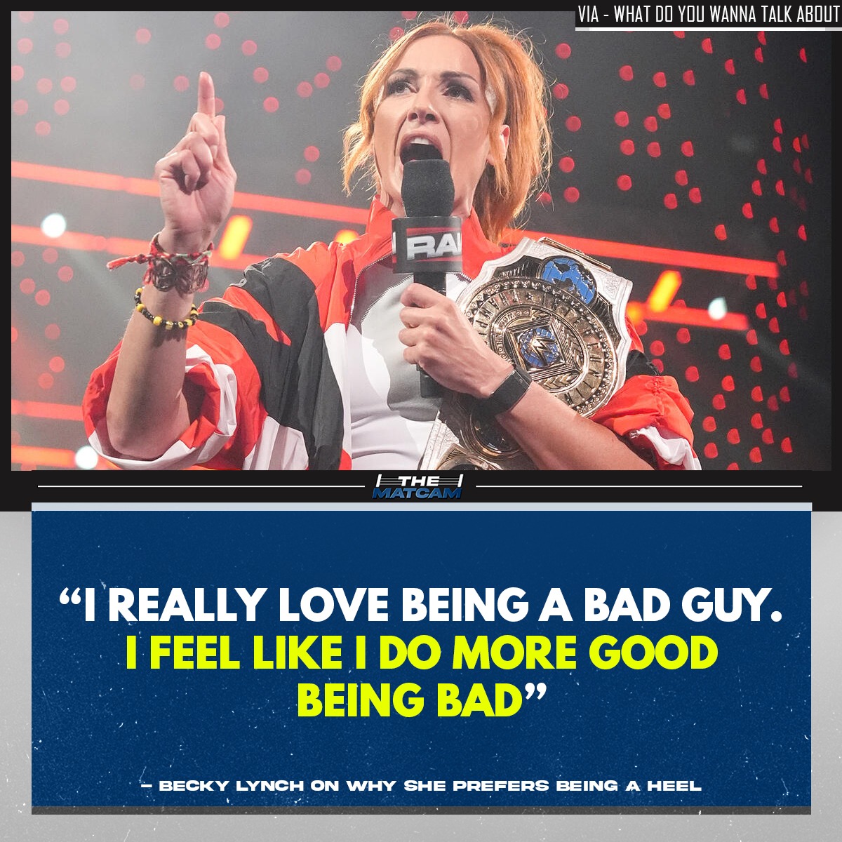.<a href="/BeckyLynchWWE/">Rebecca Quin</a> says she loves being a heel than babyface.