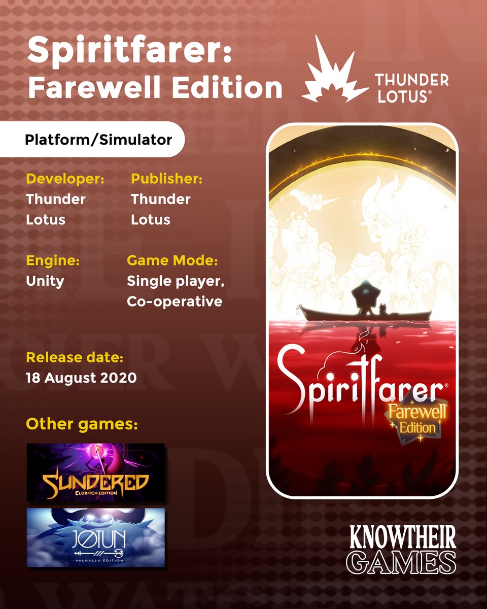 Indie_Watcher's tweet photo. Thunder Lotus knows how to create amazing atmospheres, but I think with Spiritfarer they reached another level. Turning a theme like death into such a wonderful journey takes a lot of effort, and they pulled it off beautifully.
#indiegame #indiedev #knowtheirgames https://t.co/EsCcWOzUx7
