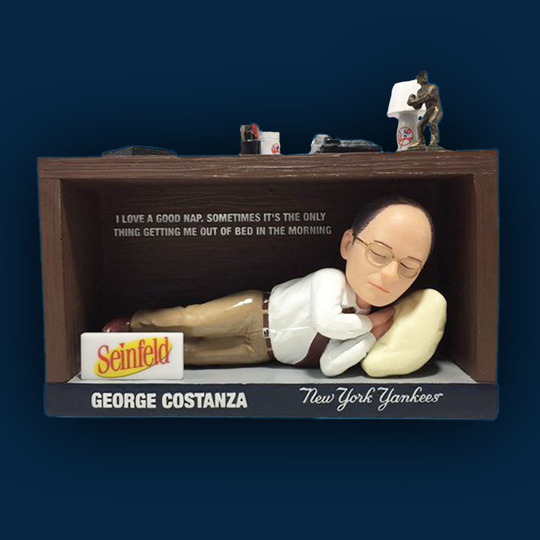 The Yankees are hosting Seinfeld Night tonight and giving away this bobblehead of George Costanza sleeping under his desk 😂

"I love a good nap. Sometimes it's the only thing getting me out of bed in the morning." 💤