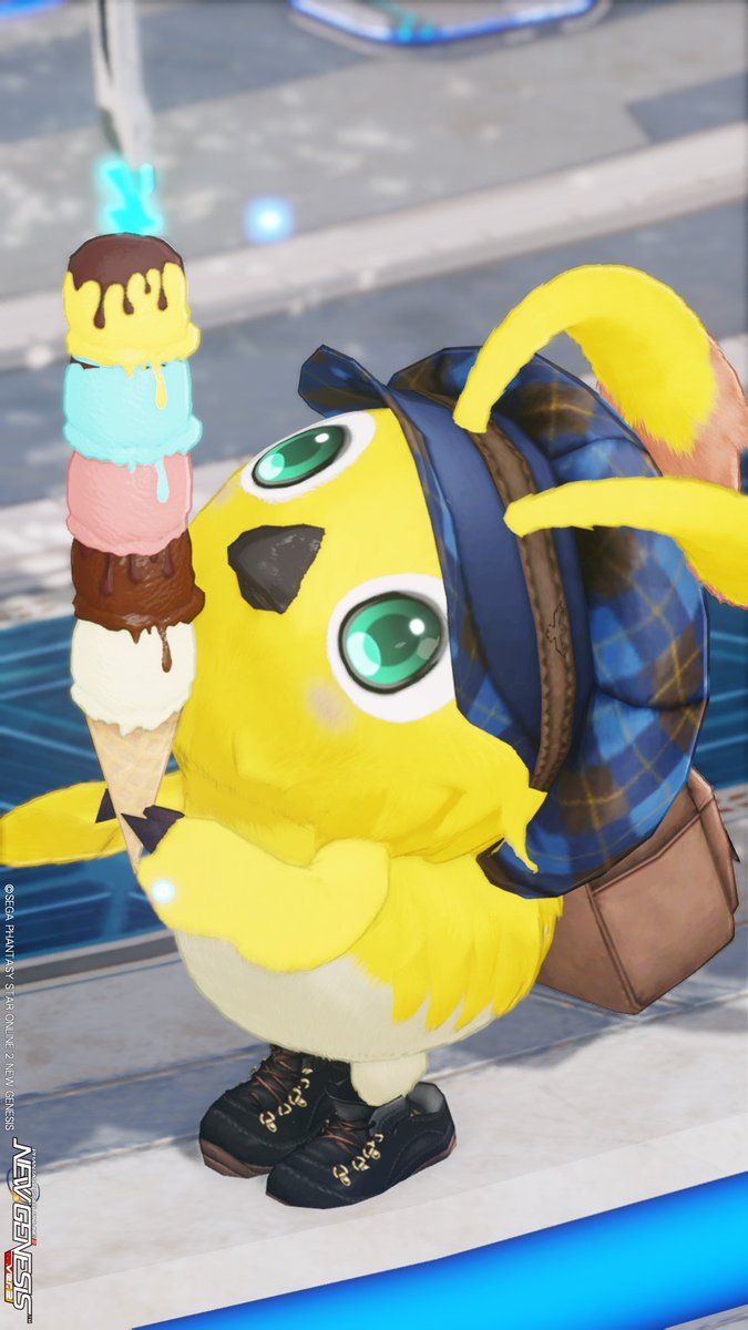 夢の5段アイス♪🍨🐤
 #PSO2NGS