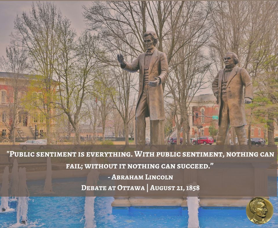 #OnThisDay in 1858, the first of seven famous debates took place in Ottawa, Illinois, between Abraham Lincoln and Senator Stephen A. Douglas during their Illinois Senate race.