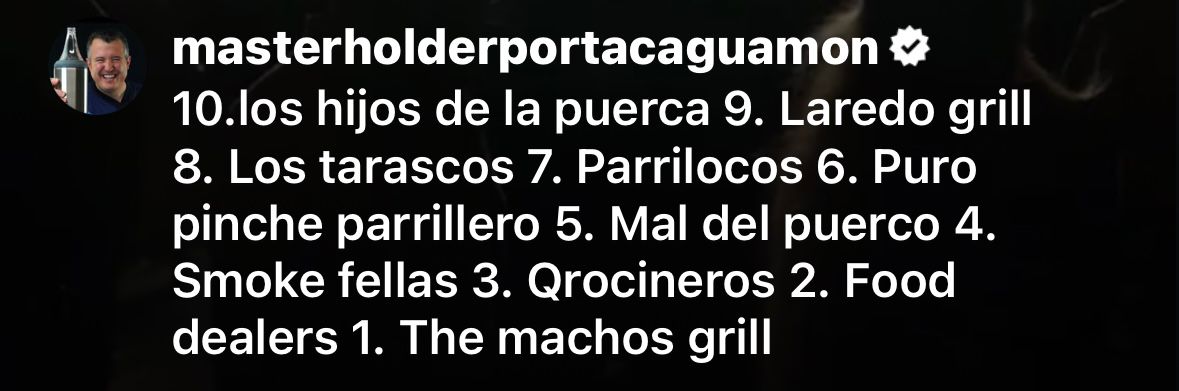 El top 10, Grill Master.