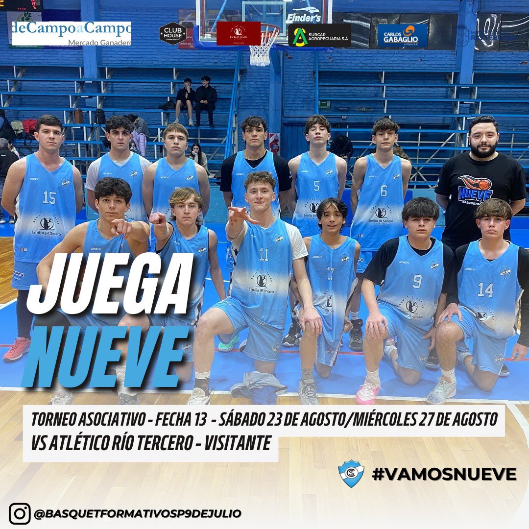 🔜🗓 ¡Nueve salta a la cancha para jugar por el Torneo Asociativo!

🆚 Atlético Río Tercero - Visitante

⌚ Horarios (Sábado)

14.30 - Escuelita
15.30 - Mini
16.30 - U-15
17.30 - U-21
 
⌚ Horario (Miércoles)

20.30 U-17

#VamosNueve👊