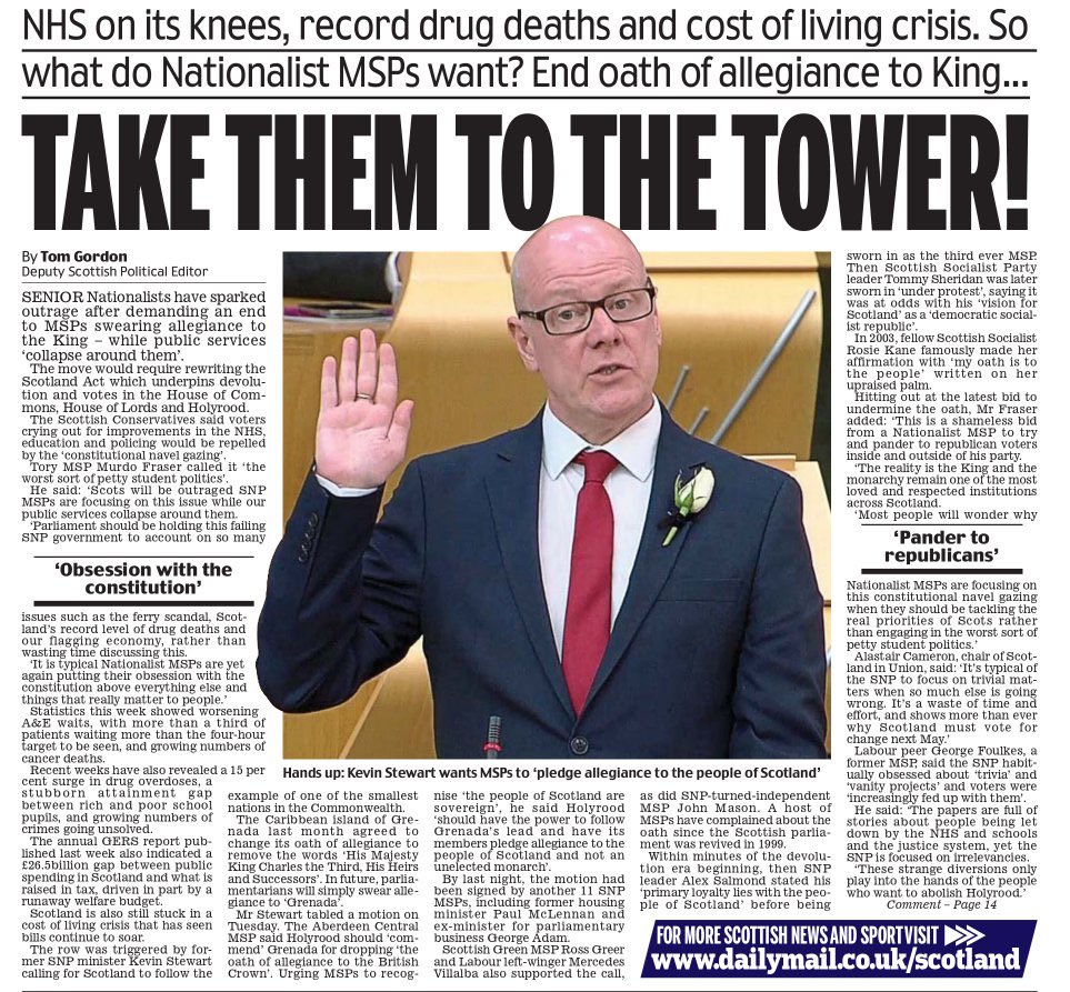 Stewart Whyte (@whyteforaeast) on Twitter photo This is the SNP MSP that I am going to beat’s priority! Not Oil and Gas, not jobs, not ARI but an oath to the monarch. He has no care for the millions the Royal Family generate for Aberdeen and Aberdeenshire. Only nine months until we can drum him out. <a href="/ScotTories/">Scottish Conservatives</a> This is the SNP MSP that I am going to beat’s priority! Not Oil and Gas, not jobs, not ARI but an oath to the monarch. He has no care for the millions the Royal Family generate for Aberdeen and Aberdeenshire. Only nine months until we can drum him out. <a href="/ScotTories/">Scottish Conservatives</a>
