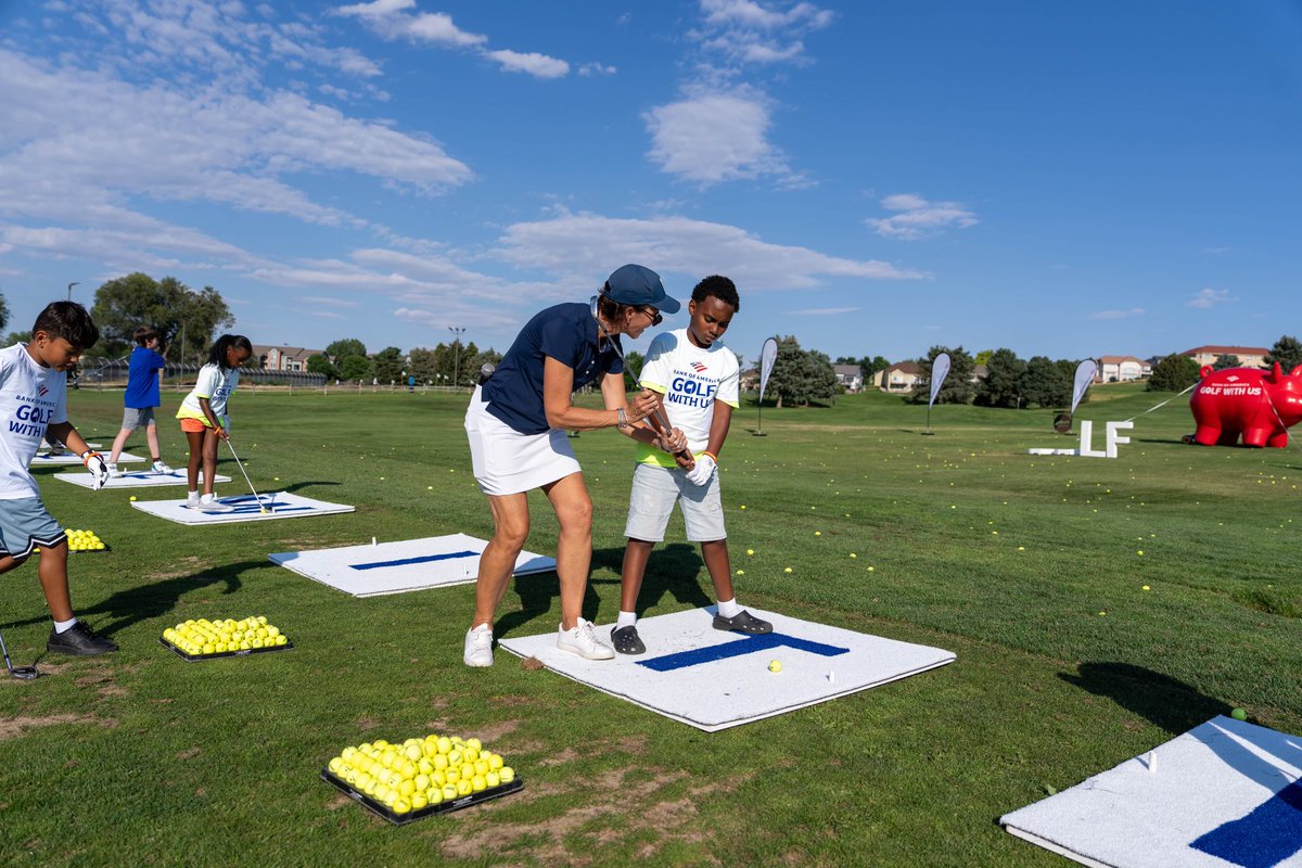 #ad Brighter futures are possible out here! Proud to return as an instructor at @bankofamerica Golf with Us Clinic in Denver @bgcmetrodenver, @girlsincdenver,@denverinnercityparish &amp; @terrell_davis. Together, we're helping the next generation learn lessons that last a lifetime.