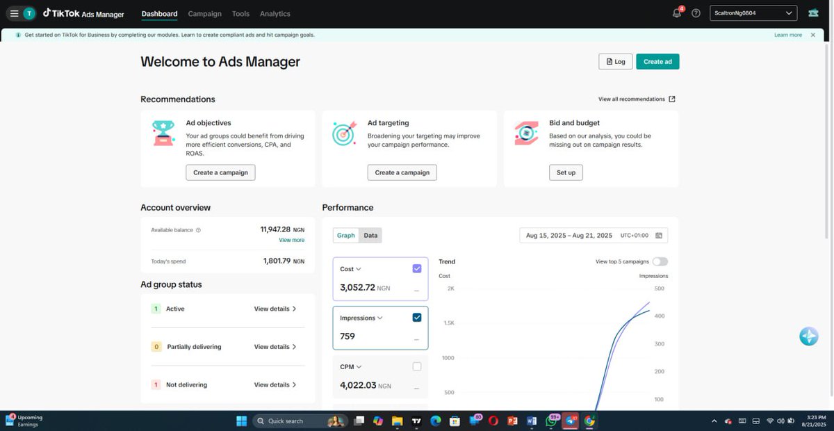 So far it's been amazing.

I think the biggest challenge was trying to fund the ads account, sha found a solution 

#TikTok #tiktokadsmanager