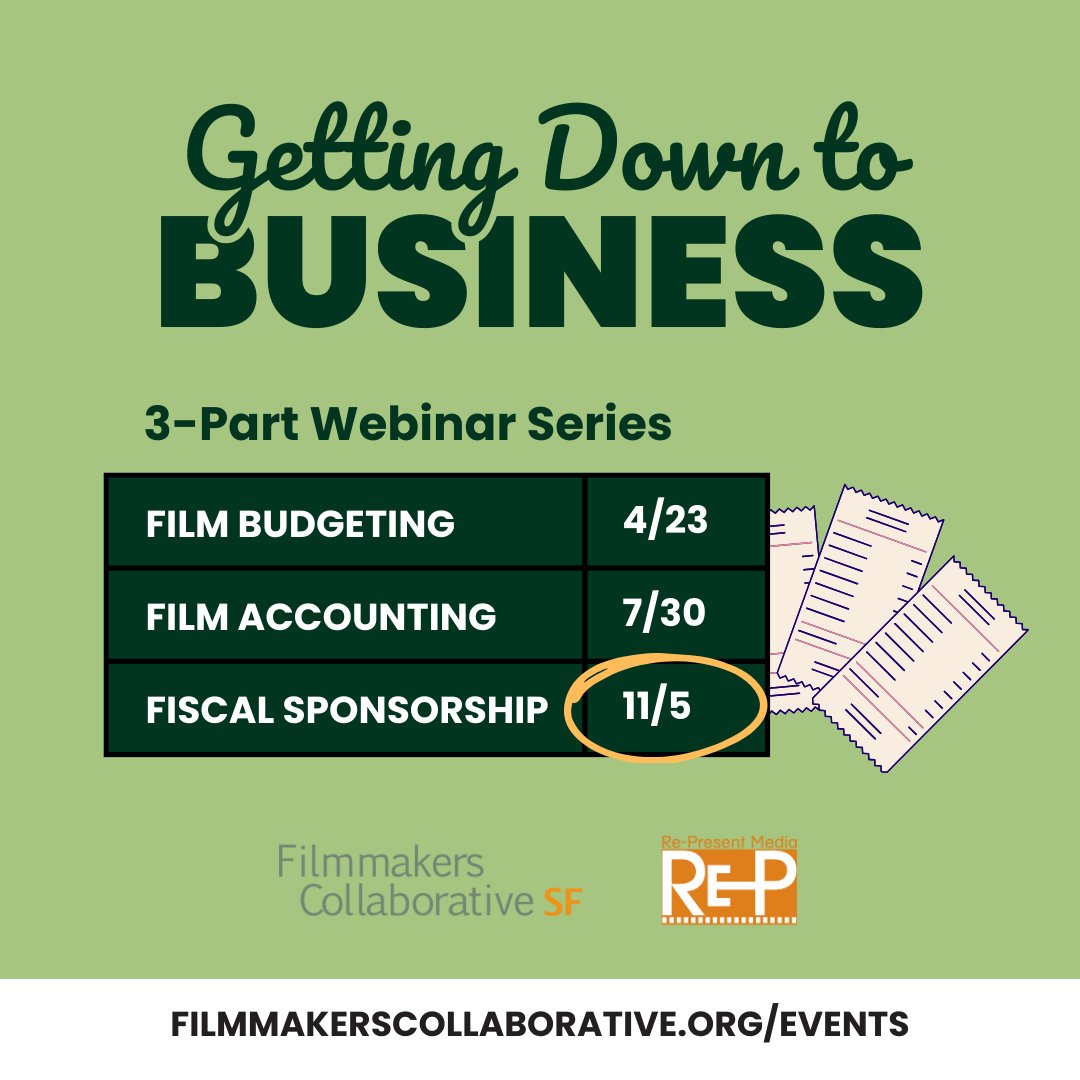 🗓️ RESCHEDULED! Our Fiscal Sponsorship webinar will be on Wed, Nov 5 at 1pm.

Join us to learn all about fiscal sponsorship for films including: how it works, why you might consider it, and best practices for working with a fiscal sponsor.

Register: filmmakerscollaborative.org/events