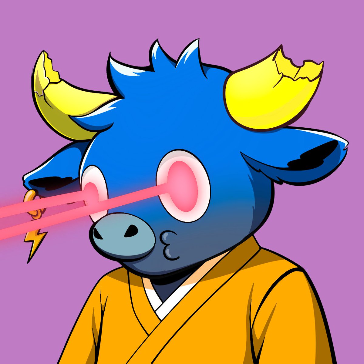 For running with $GUGO, this <a href="/FluffelBullz/">BullzOnApe</a> got dropped in my wallet. 

Laser focus and broken horns.. perfect.   

Thanks <a href="/TheBullishTradR/">Bullish</a> 🪂💚