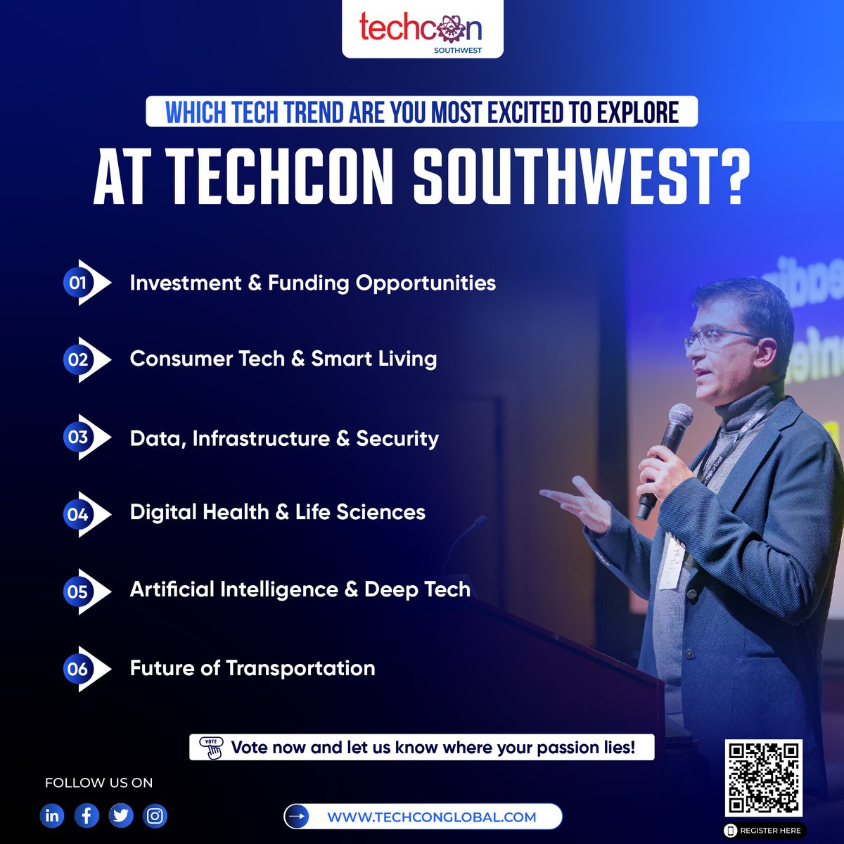 TechCon_Global's tweet image. The future is unfolding. 🚀

Where will you focus?
🤖 AI &amp;amp; Deep Tech
💊 Digital Health
📲 Consumer Tech
🔐 Data &amp;amp; Security
🚗 Transportation
💼 Investment &amp;amp; Funding

Vote now &amp;amp; help shape tomorrow’s conversation → techconglobal.com/techcon-southw…

#TechConSouthWest #AI #TechCon