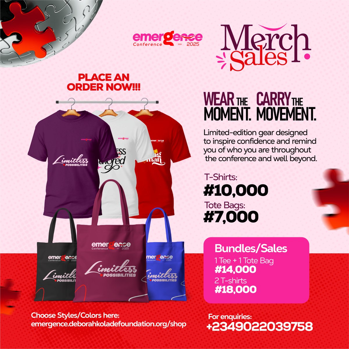 debbymon3's tweet photo. Exclusive Emergence Conference 2025 merch is here and ready for you! 🎉✨

Snag your stylish gear now, it’s bold, fresh, and available at an unbeatable price! 💥🛍️

Order yours today before it’s gone👇🔥
https://t.co/z4HorKVx01 https://t.co/ZCXpheRXXf