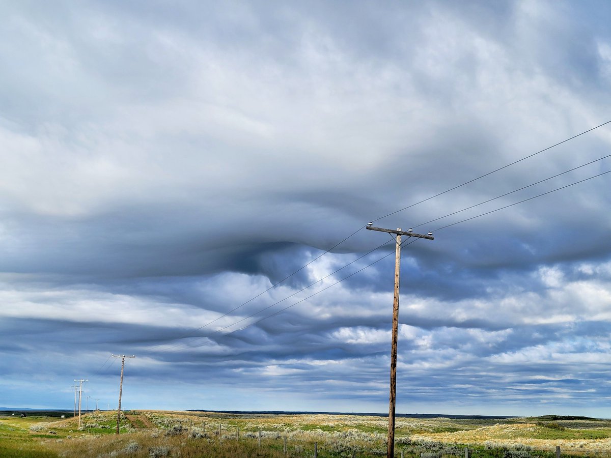 Remnants of our stormy night in the prairie skies this morning.