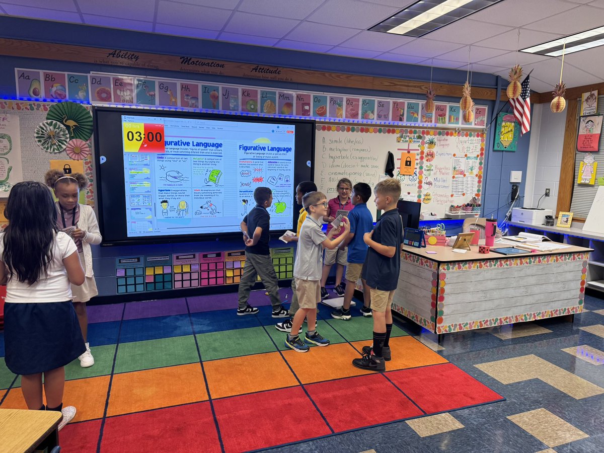 Students used @kaganonline Quiz-Quiz-Trade to review figurative language. Lots of movement, laughter, and learning as they practiced similes, metaphors, and more! <a href="/collierschools/">Collier County Public Schools</a> <a href="/LelyLionsRoar/">Lely Elementary</a>