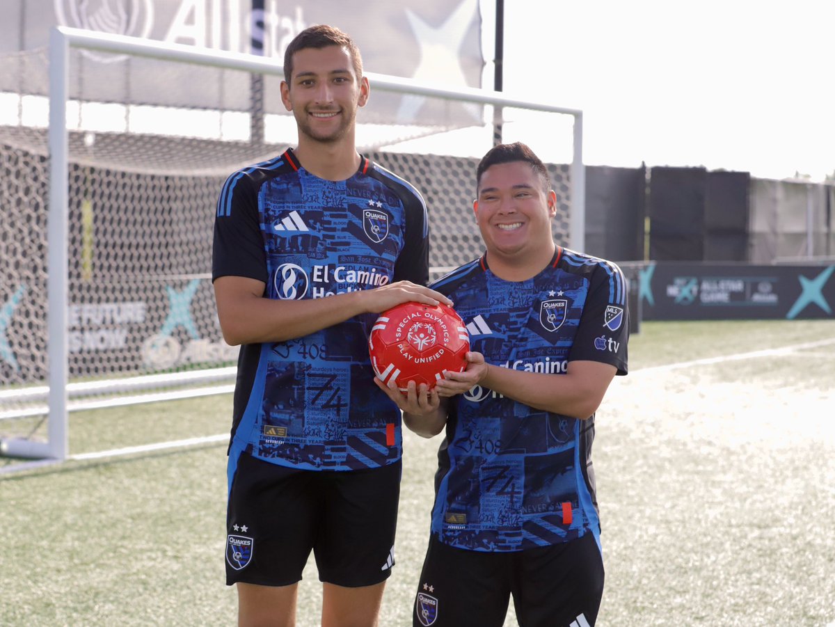 SONorCal's tweet photo. Athlete Justin & Unified Partner Amiri traveled to Texas last month to represent the @SJEarthquakes & Special Olympics NorCal at the 10th annual @MLS Unified All-Star Game! โฝ๏ธ
Read about their experience: https://t.co/dsE9d2su2x
#tbt #onenorcal https://t.co/zEhAxyYYnX