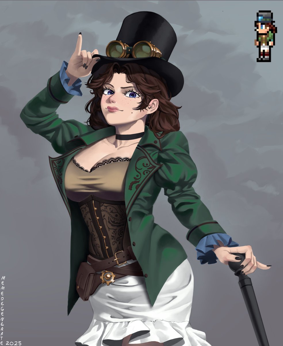 Decided to finish my Steampunker fanart from 2022 #Terraria #fanart