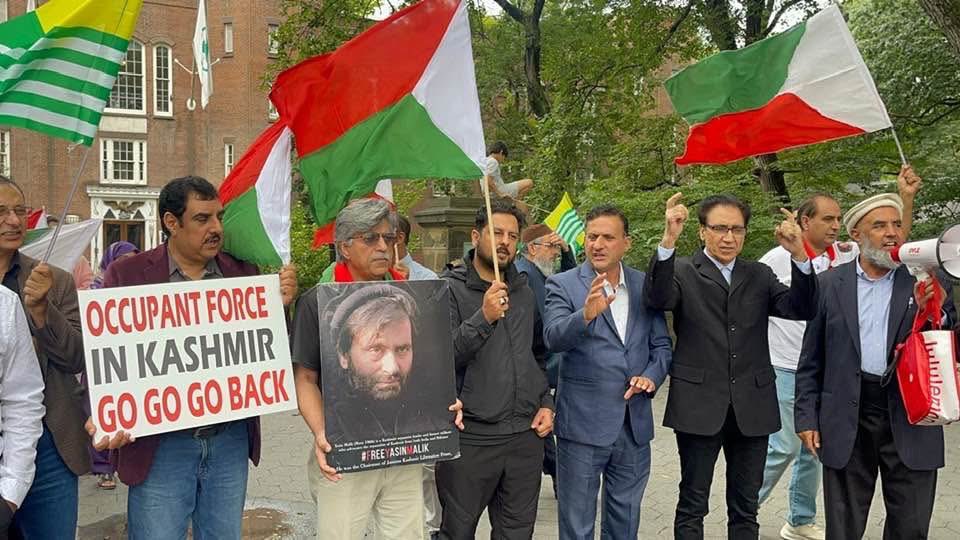 Standing in Dallas today, my heart beats with the spirit of New York, where the Kashmiri diaspora gathered outside the Indian Consulate in a powerful demonstration of unity. This rally was not only for Kashmir’s freedom but also a strong call for **Justice for Yasin Malik** and