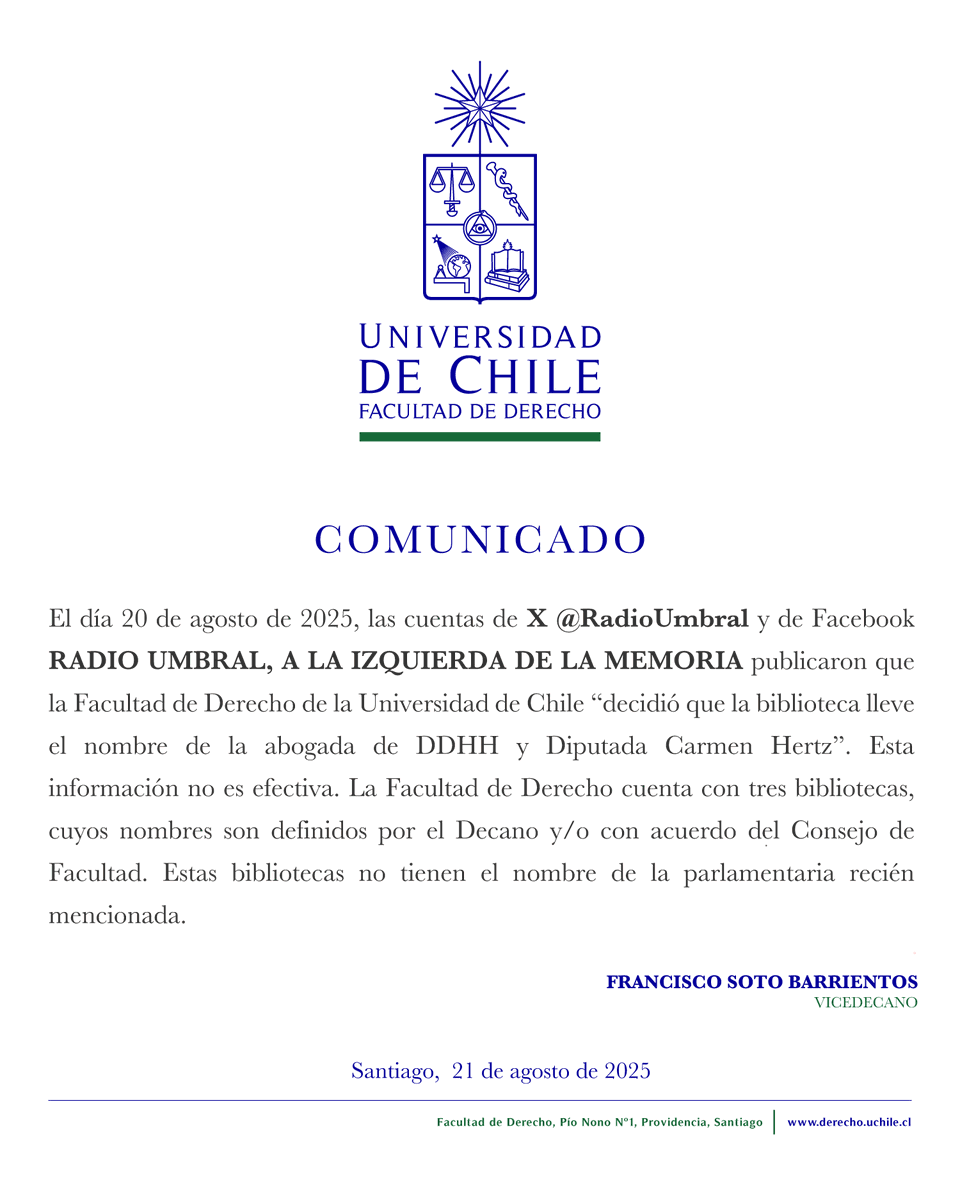 Facultad de Derecho (@derechouchile) on Twitter photo 