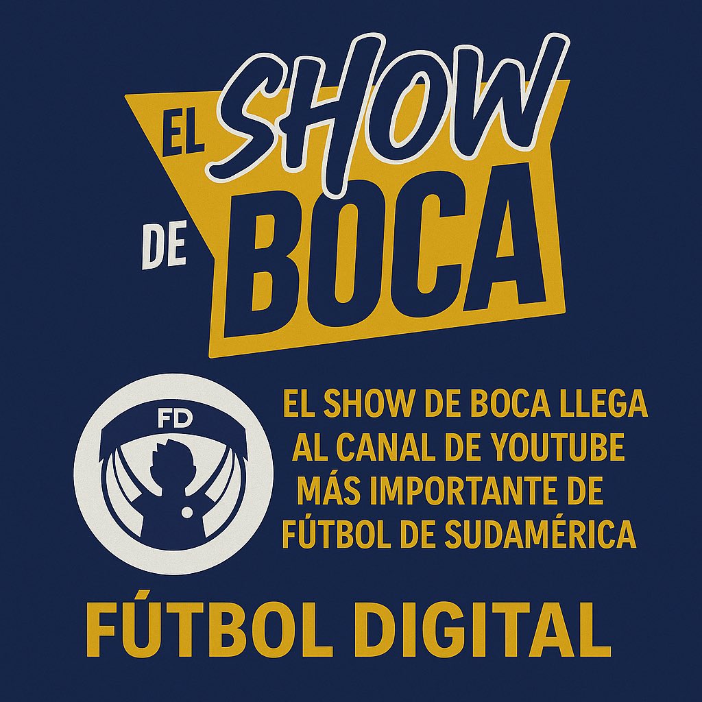 Seba Infanzon (@unico_grande_12) on Twitter photo EL PASE DEL AÑO!!
Súper contentos de anunciar que desde el próximo domingo, El Show de Boca tendrá su transmisión en el canal de futbol de Youtube más importante del país, <a href="/FutbolDigitalok/">FÚTBOL DIGITAL</a>. EL PASE DEL AÑO!!
Súper contentos de anunciar que desde el próximo domingo, El Show de Boca tendrá su transmisión en el canal de futbol de Youtube más importante del país, <a href="/FutbolDigitalok/">FÚTBOL DIGITAL</a>.