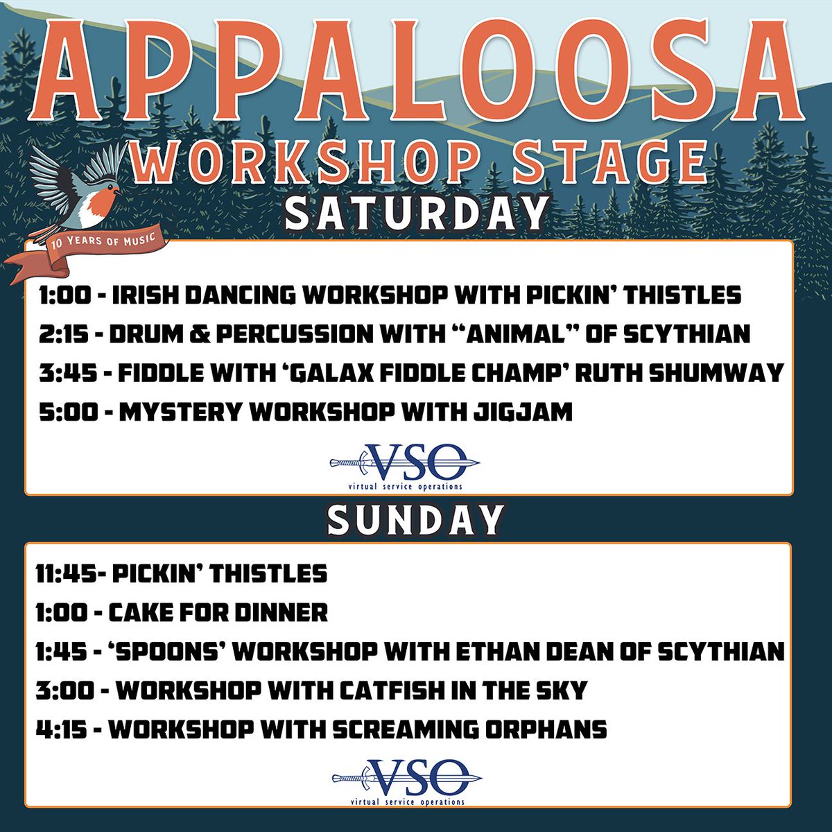 Appaloosa Festival 2025 Schedule is live! 

See you for our big #10, Labor Day Weekend, in Front Royal, VA!

<a href="/scythianmusic/">Scythian Music</a> <a href="/thesteelwheels/">The Steel Wheels</a> <a href="/screamingorphan/">Screaming Orphans</a>
<a href="/JigJamlive/">JigJam</a> <a href="/driftwood_band/">Driftwood</a> <a href="/barefootmovemnt/">TheBarefootMovement</a>
<a href="/LWBBmusic/">Low Water Bridge Band</a> <a href="/GoldTopCounty/">GoldTopCo.Ramblers</a> <a href="/bendavidwarner/">Ben-David Warner</a>
<a href="/stellaschindler/">stella schindler</a> <a href="/VisitVirginia/">visitvirginia</a>